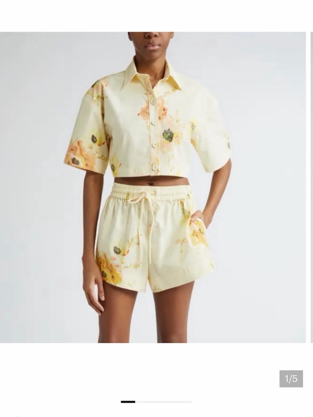 Zimmerman Women's Yellow Floral Drawstring Shorts and Top set